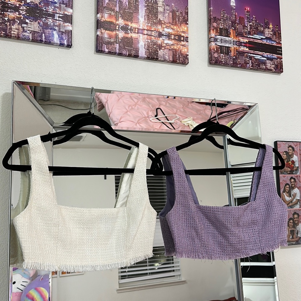Tweed crop top tank